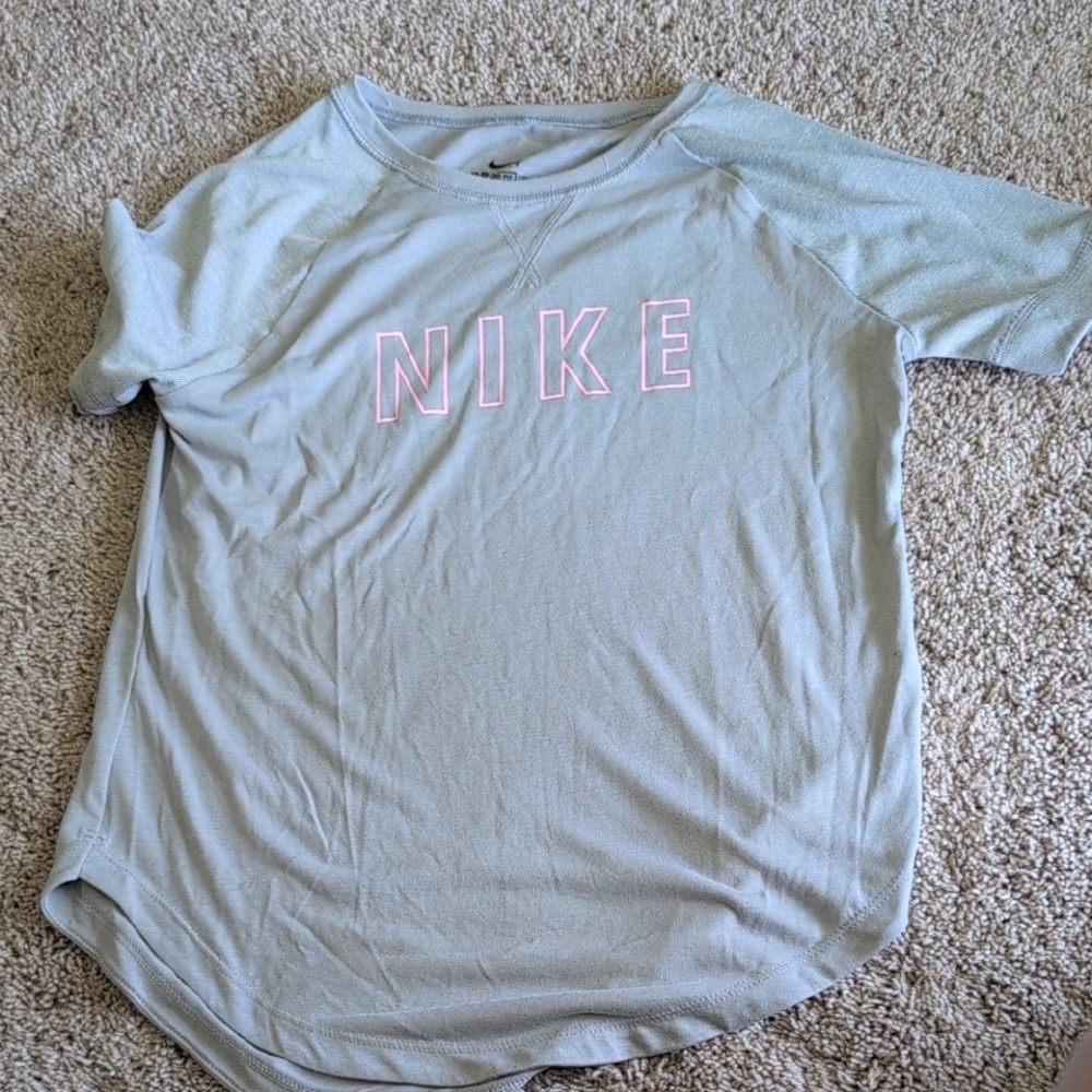 Nike Light Gray Tee with Pink Accents